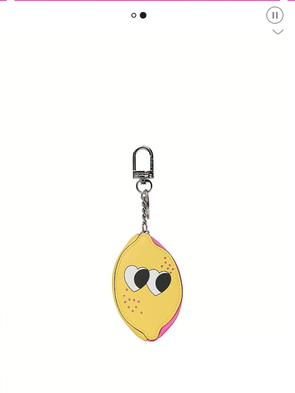 Victoria's Secret Yellow & Pink Lemon Keychain Charm